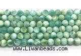 CAS321 15.5 inches 8mm round peacock angelite gemstone beads