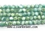 CAS322 15.5 inches 10mm round peacock angelite gemstone beads