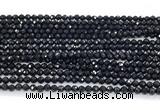 CON120 15.5 inches 2mm faceted round black onyx gemstone beads