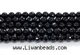 CON126 15.5 inches 10mm faceted round black onyx gemstone beads