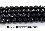 CON128 15.5 inches 14mm faceted round black onyx gemstone beads