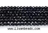 CON131 15.5 inches 6mm faceted round black onyx gemstone beads