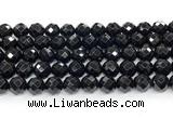 CON133 15.5 inches 10mm faceted round black onyx gemstone beads