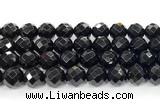 CON135 15.5 inches 14mm faceted round black onyx gemstone beads