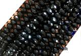 AGBS03 15 inches 5*8mm faceted rondelle black agate beads wholesale