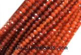 AGBS07 15 inches 4*6mm faceted rondelle red agate beads wholesale