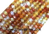 AGBS12 15 inches 5*8mm faceted rondelle red agate beads wholesale