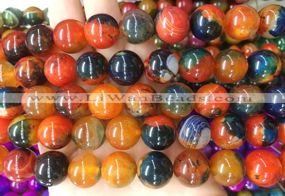 AGBS143 15 inches 14mm round agate gemstone beads wholesale