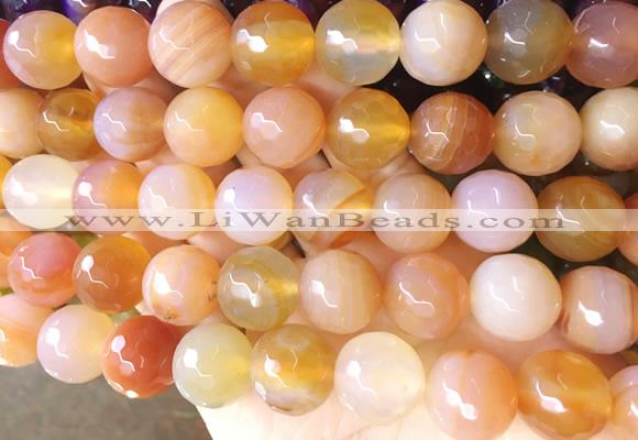 AGBS152 15 inches 16mm faceted round agate gemstone beads wholesale