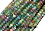 AGBS16 15 inches 4*6mm faceted rondelle indian agate beads wholesale