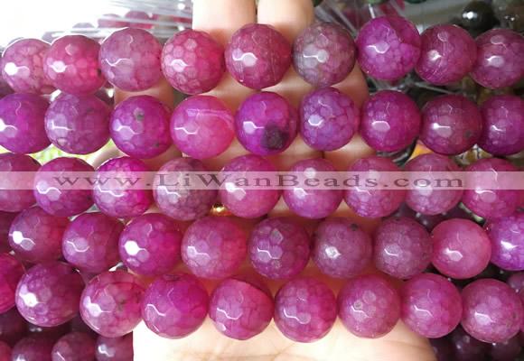 AGBS160 15 inches 16mm faceted round agate gemstone beads wholesale