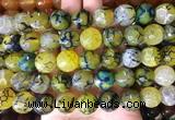 AGBS161 15 inches 16mm faceted round agate gemstone beads wholesale