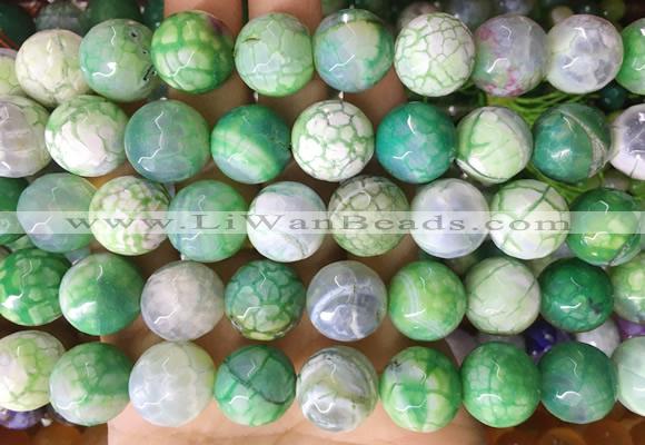 AGBS168 15 inches 16mm faceted round agate gemstone beads wholesale