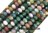 AGBS17 15 inches 5*8mm faceted rondelle indian agate beads wholesale