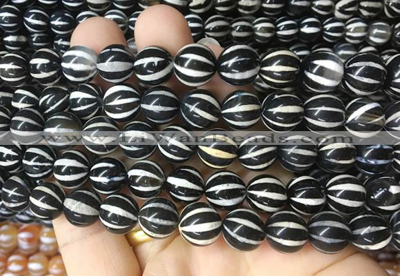 AGBS177 15 inches 10mm round tibetan dzi agate beads wholesale