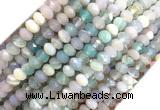 AGBS20 15 inches 4*6mm faceted rondelle banded agate beads wholesale