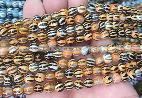 AGBS200 15 inches 6mm round tibetan dzi agate gemstone beads