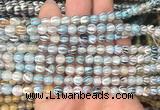 AGBS205 15 inches 6mm round tibetan dzi agate gemstone beads