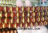 AGBS226 15 inches 12mm round tibetan dzi agate gemstone beads