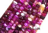 AGBS33 15 inches 5*8mm faceted rondelle banded agate beads wholesale