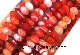 AGBS38 15 inches 6*10mm faceted rondelle banded agate beads wholesale