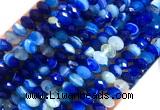 AGBS45 15 inches 5*8mm faceted rondelle banded agate beads wholesale