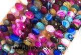 AGBS58 15 inches 6*10mm faceted rondelle banded agate beads wholesale