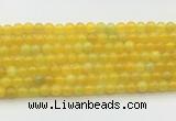 AGBS72 15 inches 4mm round yellow fire agate beads wholesale