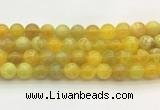 AGBS74 15 inches 8mm round yellow fire agate beads wholesale