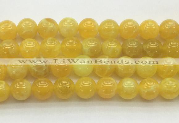 AGBS75 15 inches 10mm round yellow fire agate beads wholesale