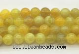 AGBS76 15 inches 12mm round yellow fire agate beads wholesale