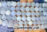 BCBS10 15 inches 10mm round blue chalcedony beads wholesale