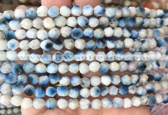 BIBS14 15 inches 6mm faceted nuggets blue ice glacierite stone beads wholesale