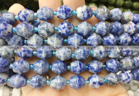 BLBS28 15 inches 10*11mm bell blue spot stone beads wholesale