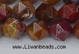 CAA1002 15.5 inches 10mm faceted nuggets red moss agate beads