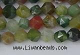 CAA1026 15.5 inches 6mm faceted nuggets Indian agate beads