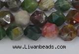 CAA1027 15.5 inches 8mm faceted nuggets Indian agate beads