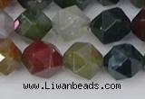 CAA1028 15.5 inches 10mm faceted nuggets Indian agate beads