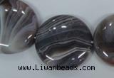 CAA107 15.5 inches 30mm coin botswana agate gemstone beads