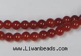 CAA110 15.5 inches 5mm round red agate gemstone beads wholesale