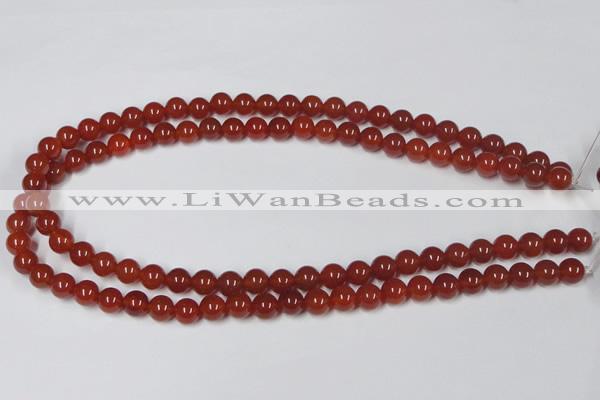 CAA111 15.5 inches 8mm round red agate gemstone beads wholesale