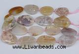 CAA1124 15.5 inches 25*35mm - 30*40mm freeform sakura agate beads