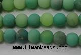 CAA1150 15.5 inches 4mm round matte grass agate beads wholesale