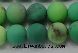 CAA1152 15.5 inches 8mm round matte grass agate beads wholesale