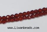 CAA117 15.5 inches 4mm faceted round red agate gemstone beads