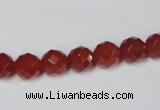 CAA118 15.5 inches 8mm faceted round red agate gemstone beads