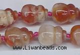 CAA1183 15.5 inches 15*20mm carved calabash sakura agate beads