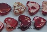 CAA1188 15.5 inches 16mm - 18mm heart dragon veins agate beads