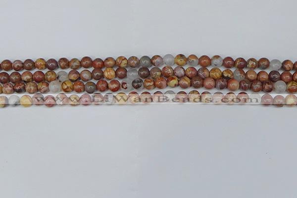 CAA1220 15.5 inches 4mm round gold mountain agate beads