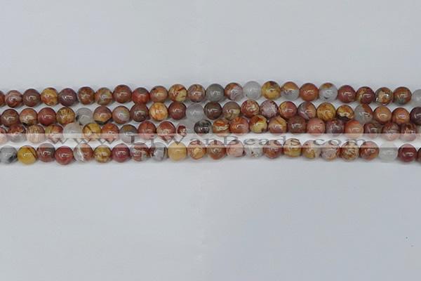 CAA1221 15.5 inches 6mm round gold mountain agate beads